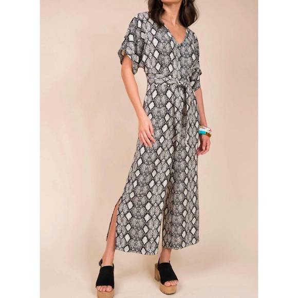 NEW UNCLE FRANK cropped jumpsuit in snakeskin - Picture 3 of 5